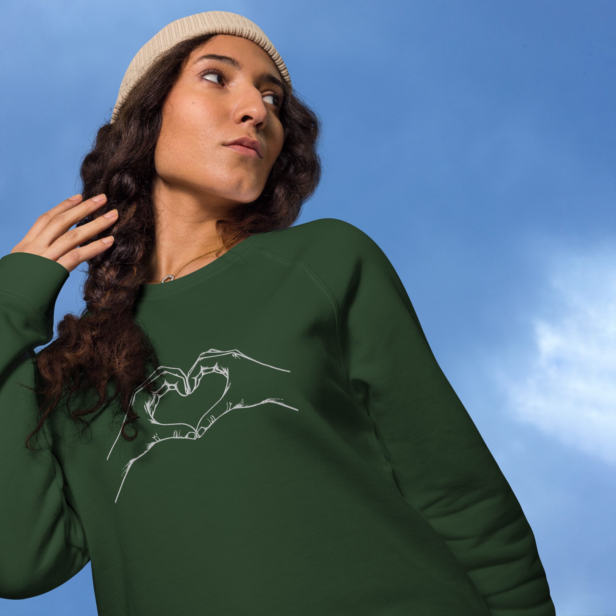 Unisex organic raglan sweatshirt - Image 13